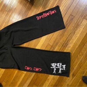PrettyLittleThing Black Joggers with Red and White Designs